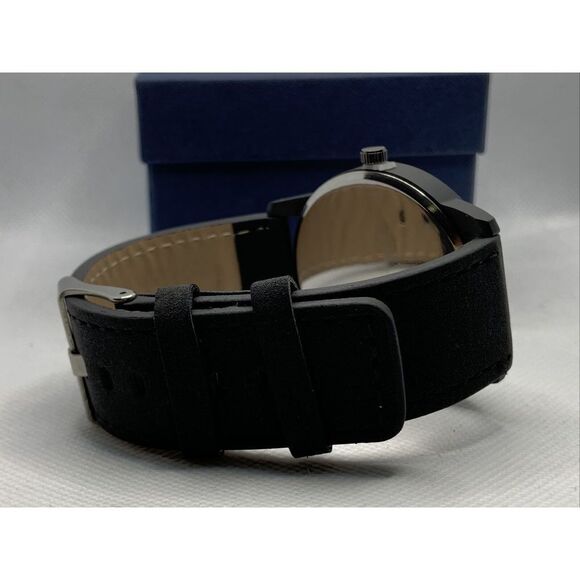 South Lane SS20-dr1-4430 Black Leather Analog Dial Quartz Genuine Watch YR30 - Picture 8 of 11